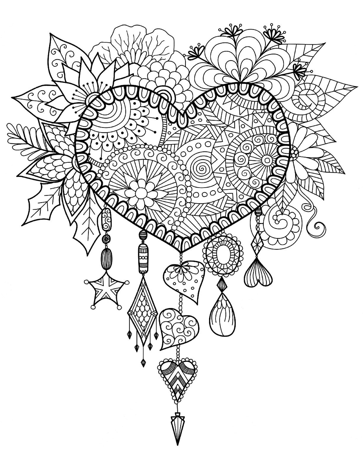 1226x1585 Attrape (Dreamcatcher) En Forme De Coeura Partir De La