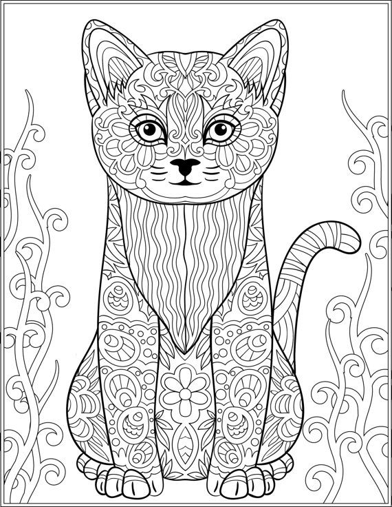 570x736 630 Best Colouring~cats~dogs ~zentangles Images