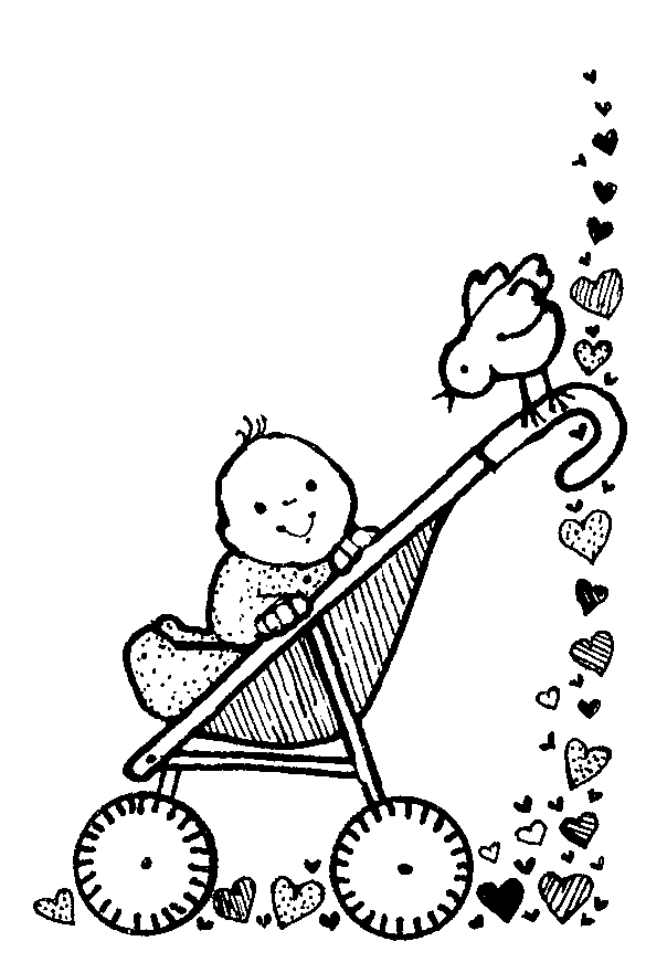 585x881 Baby Carriage Pictures Clipartsco Coloring Page Baby Carriage