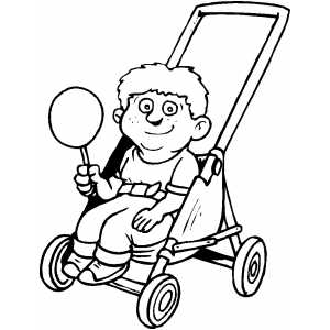 300x300 Boy In Stroller With Candy Coloring Page