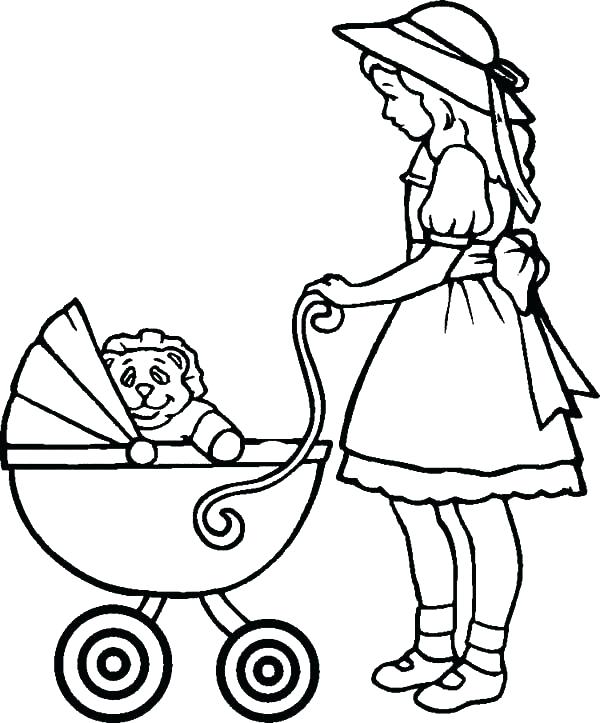 600x723 Baby Carriage Coloring Page Coloring Pages For Babies Babies