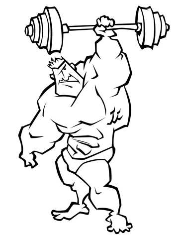 360x480 Weightlifting Coloring Pages Very Strong Weightlifter Coloring