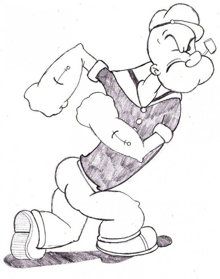 700x889 Popeye Coloring Pages Printable Popeye Flying With Parachute