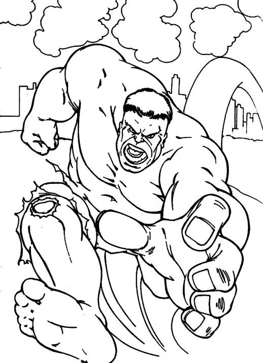 518x713 Hulk A Big And Strong Man With Green Body And Super Power Coloring