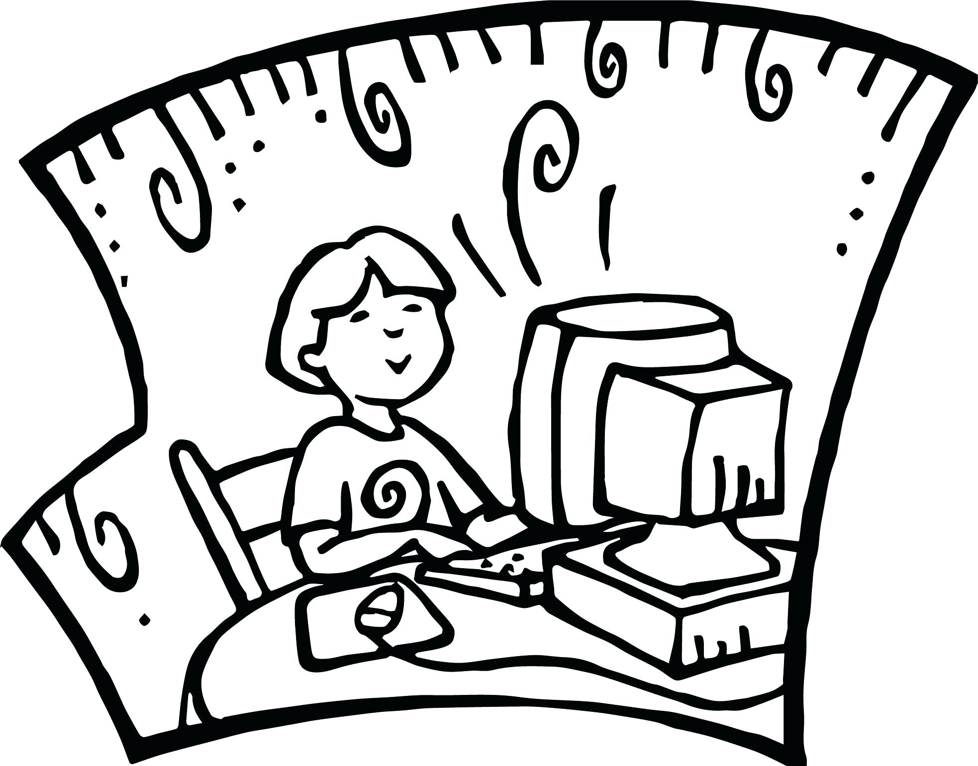 1966x1541 Nursing Student Coloring Pages At Computer Playing Games Page Star