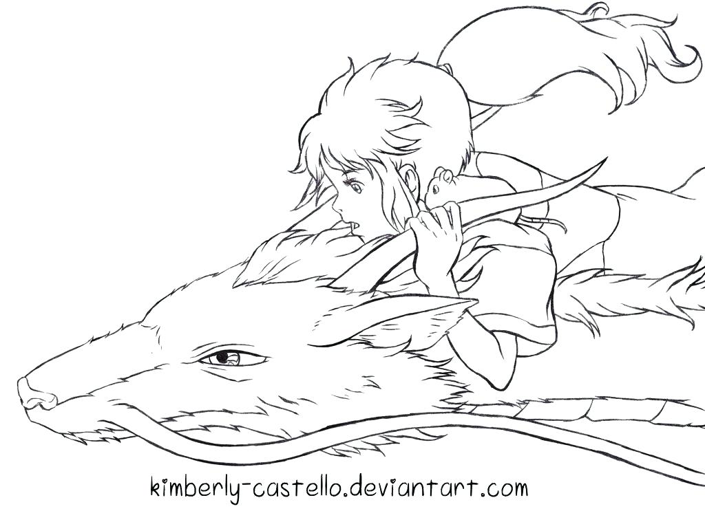 1024x759 Comely Spirited Away Coloring Pages Colouring For Cure Spirited