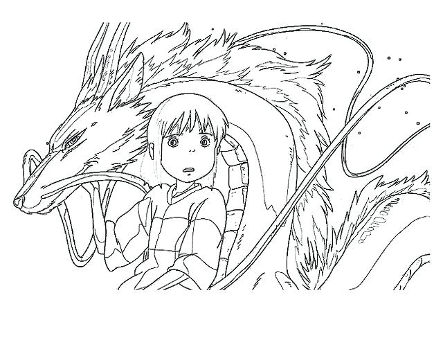 640x501 Studio Ghibli Coloring Book Also Spirited Away Coloring Pages