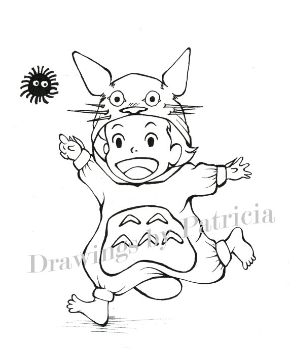 570x688 Totoro Coloring Pages Printable Image Outstanding Studio Ghibli
