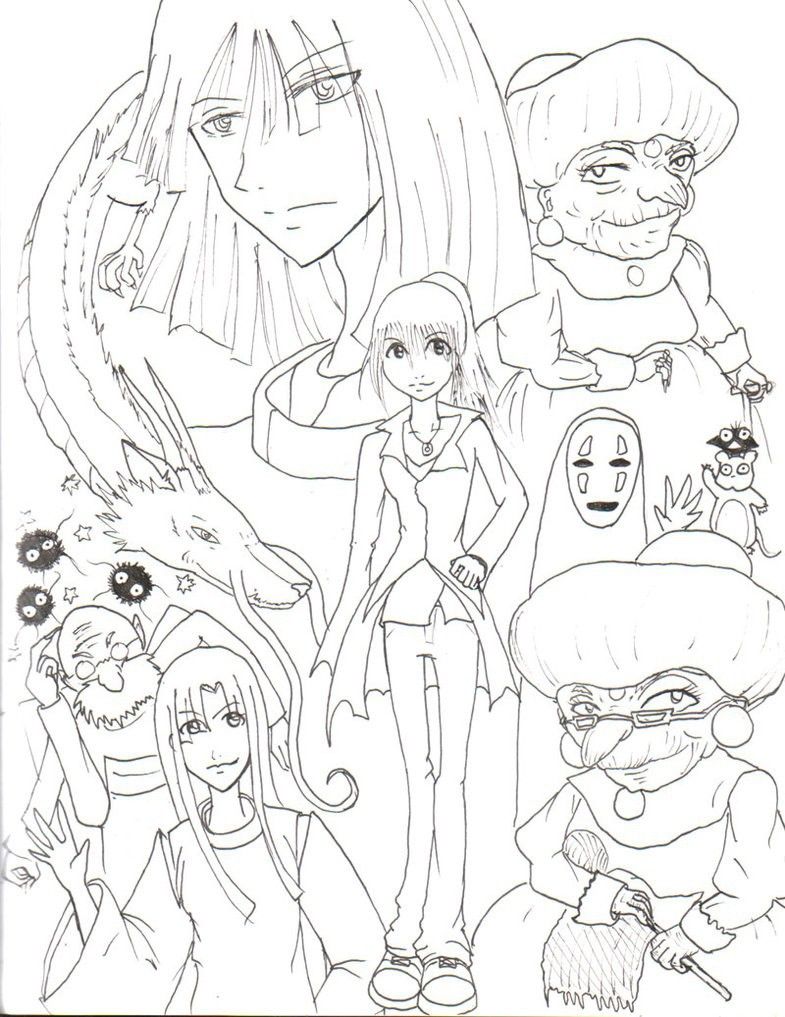 785x1017 Spirited Away Coloring Pages Free Coloring Pages For Kids Ghibli