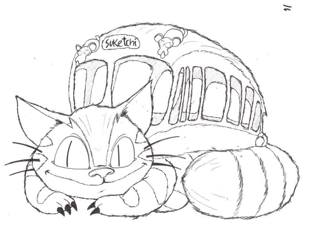 1023x806 Appealing Studio Ghibli Coloring Sketch Page Anime Pict For Turnip