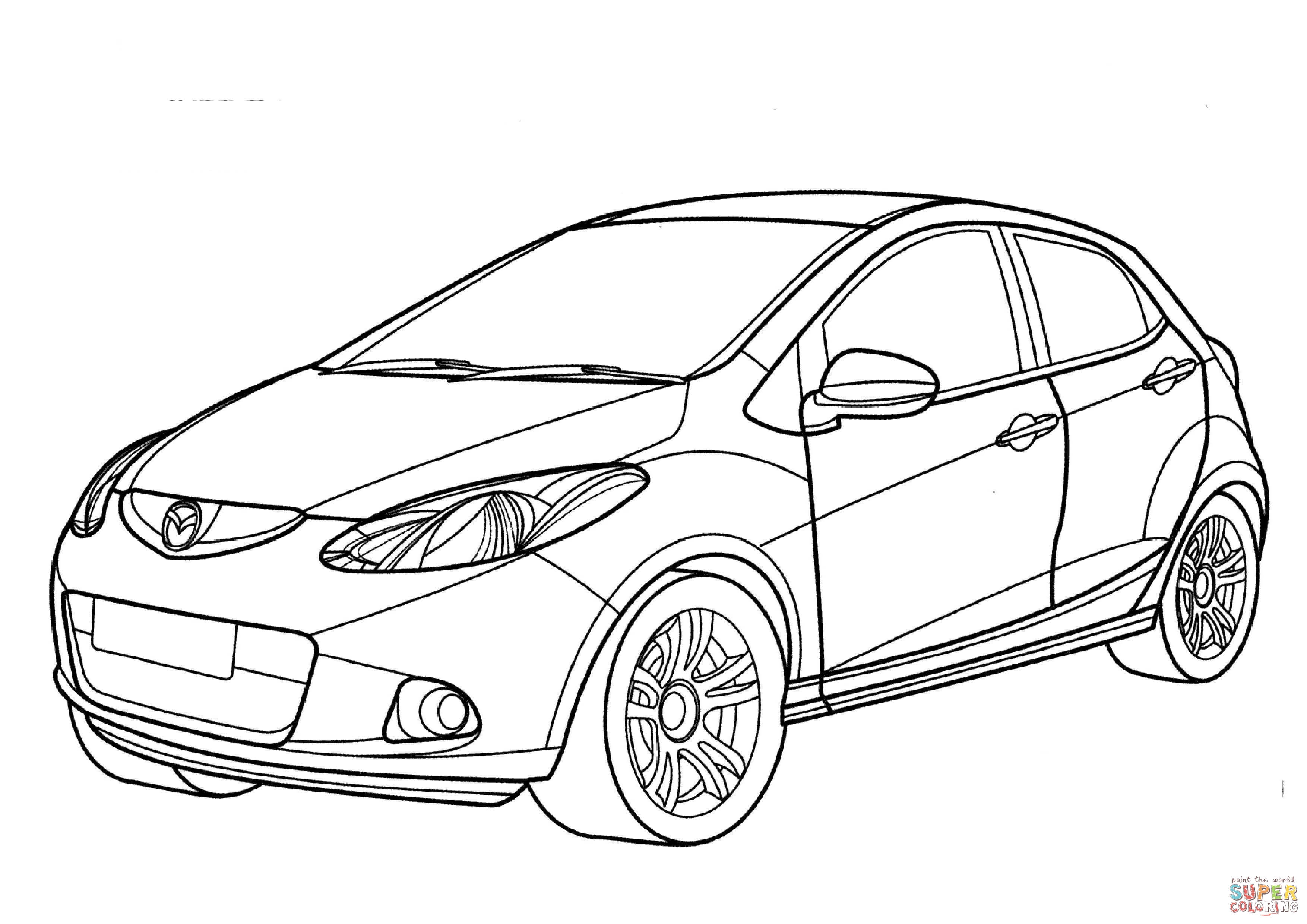 3508x2480 Superior Subaru Coloring Pages Mazda 2 Page Free Printable