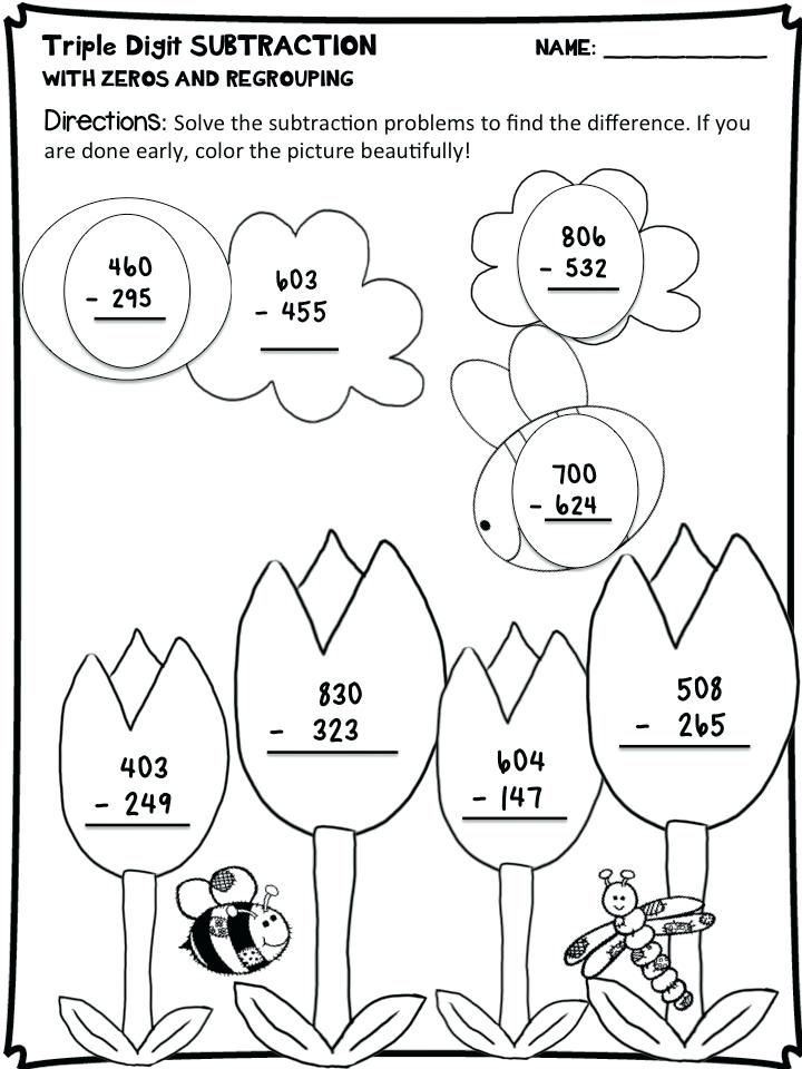 720x960 Subtraction Coloring Pages 3 Digit Addition Coloring Page Free