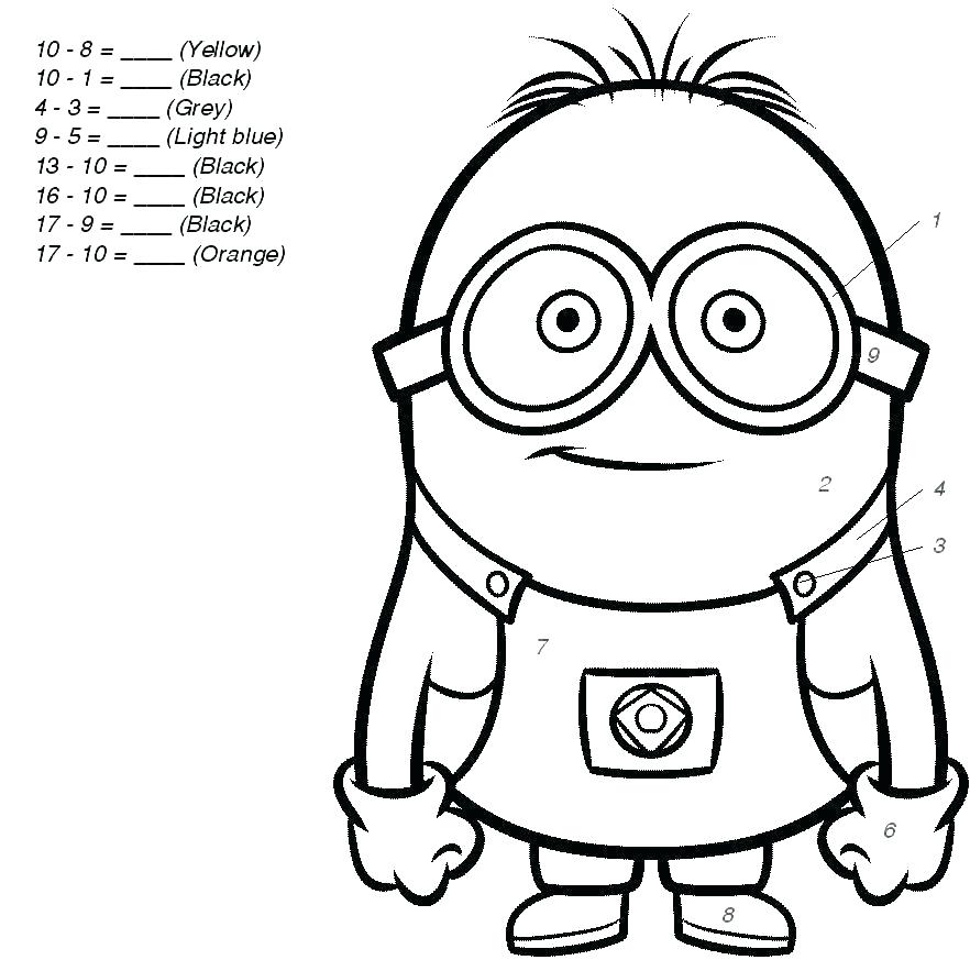 882x873 Subtraction Coloring Pages