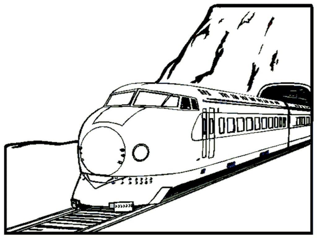1024x768 Printable Train Coloring Pages For Kids Classic Style