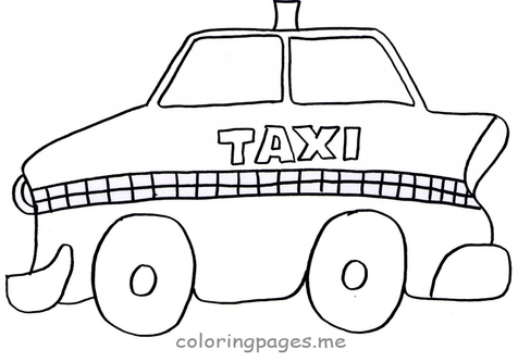476x333 Coloring Cartoon Cab Page Image Clipart Images