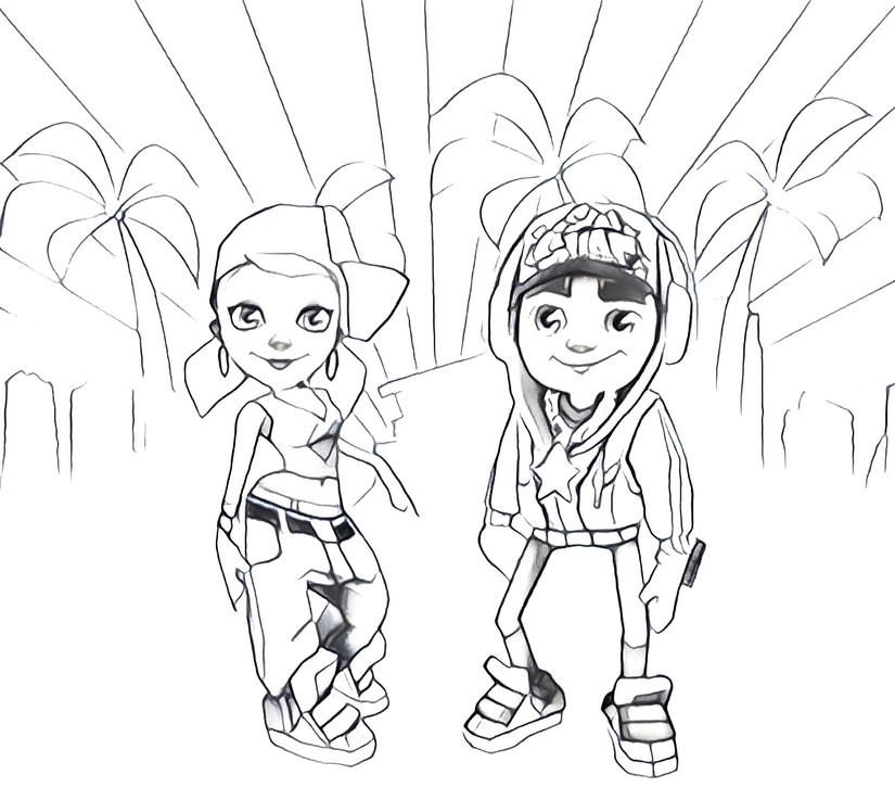 825x725 Coloring Page Subway Surfers 2