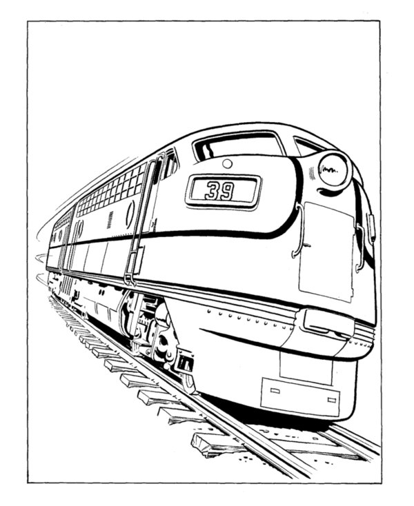 600x734 Free Printable Train Coloring Pages