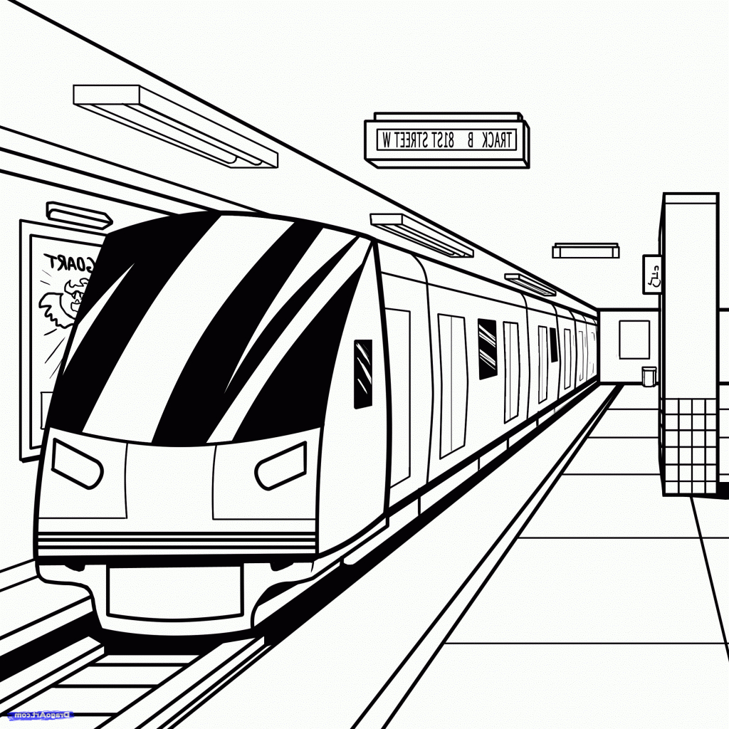 1024x1024 Subway Train Drawing