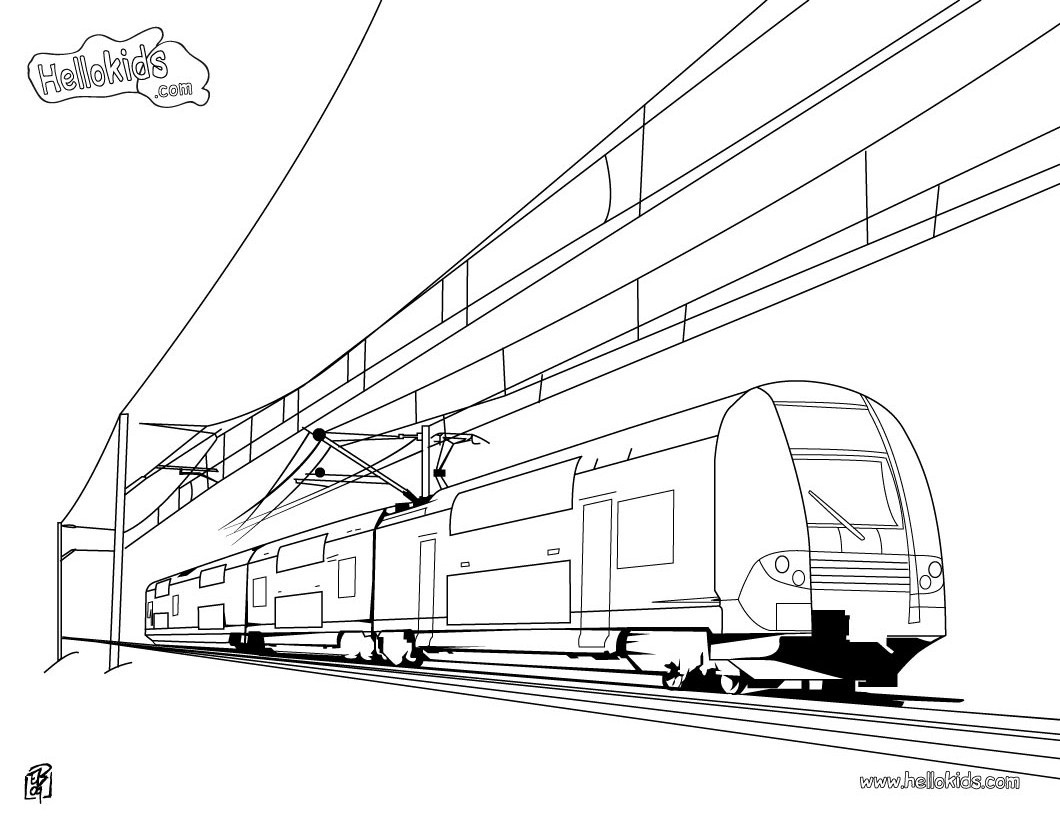 1060x820 Train Subway And Railway Coloring Page