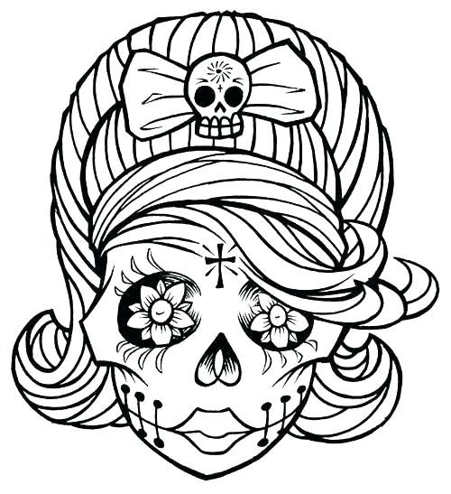 500x547 Skull Coloring Pages Sugar Skull Coloring Pages Free Skull