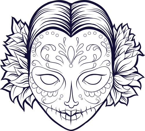 500x451 Sugar Skull Coloring Page 10