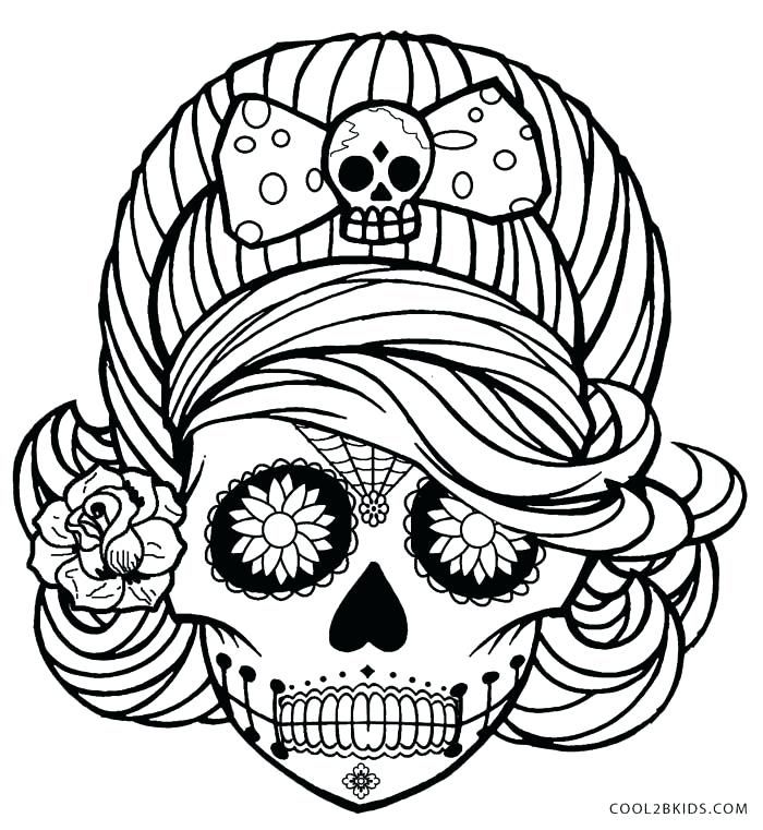 700x761 Sugar Skull Coloring Page Kids Coloring Page As Adult Coloring