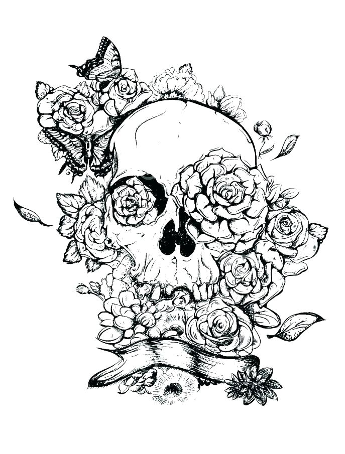 687x905 Candy Skull Coloring Pages With Skull Coloring Page Sugar Skulls