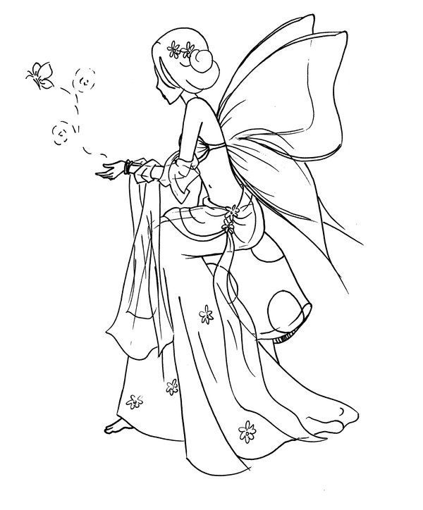 600x724 Butterfly Fairy By Ladydragonart On Coloring Fairies