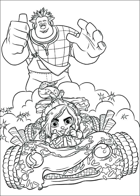 567x794 Wreck It Ralph Coloring Pages Wreck It Wreck It Ralph Sugar Rush
