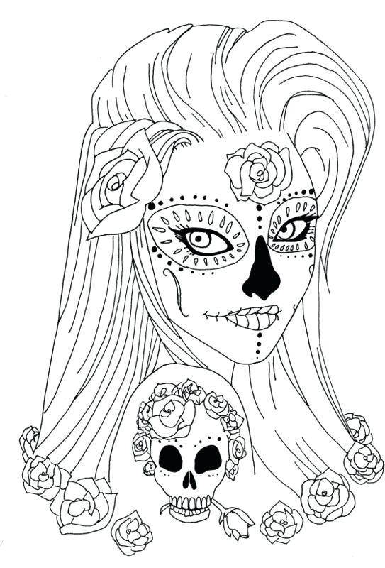 543x800 Sugar Skull Coloring Pages Sheets For Adults Skulls Sugaring