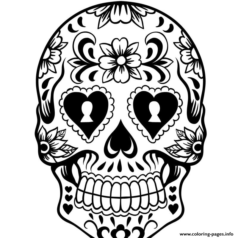 800x800 Day Of The Day Sugar Skull Coloring Pages Printable