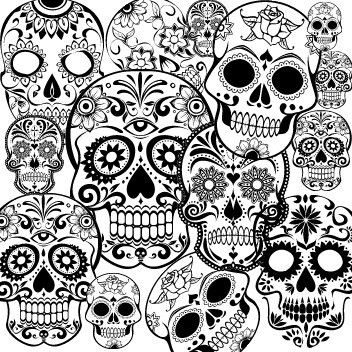 352x352 Skull Coloring Pages For Adults