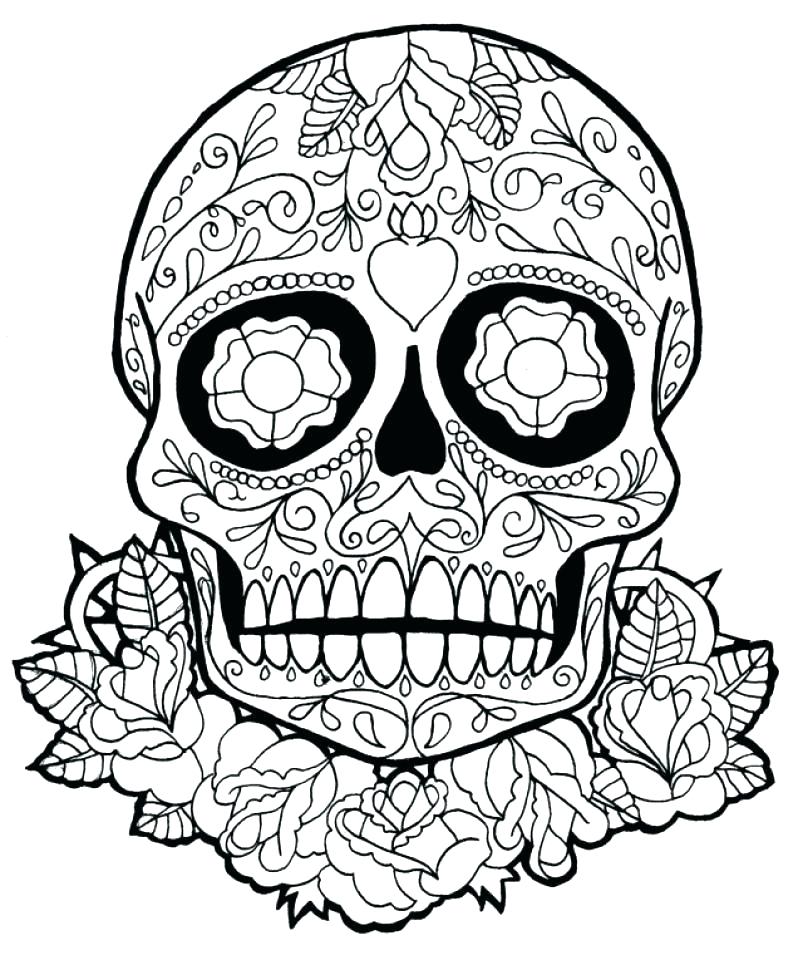 803x960 Sugar Skull Coloring Pages For Adults