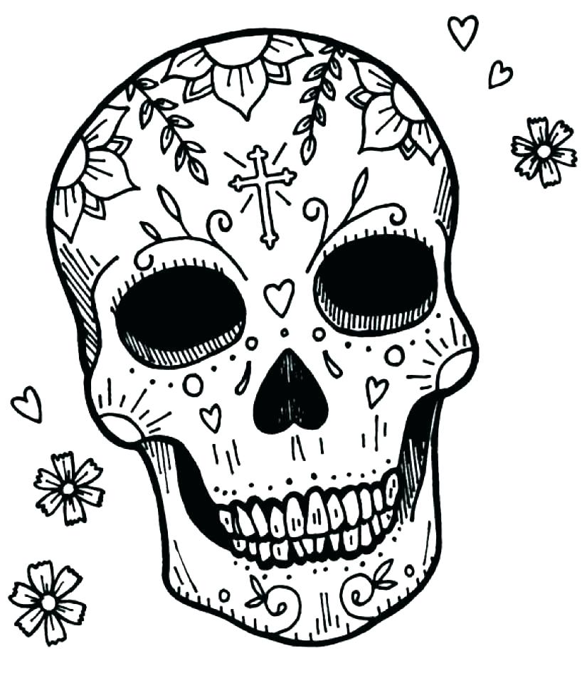 818x960 Sugar Skull Coloring Pages Free Download Printable Color Page Suga