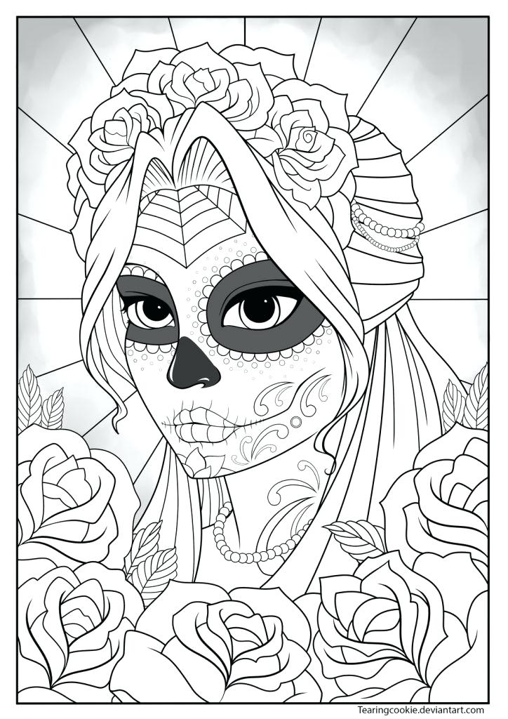 724x1024 Sugar Skull Coloring Pages Printable Free Skull Coloring Book