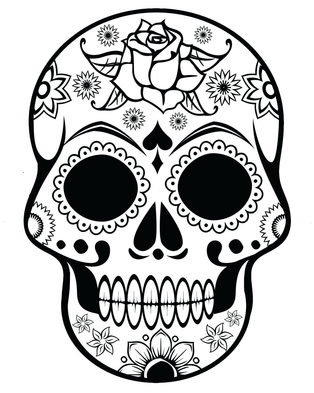 1024x1280 Coloring Pages ~ Sugar Skull Coloring Page Pages Printable Sugar