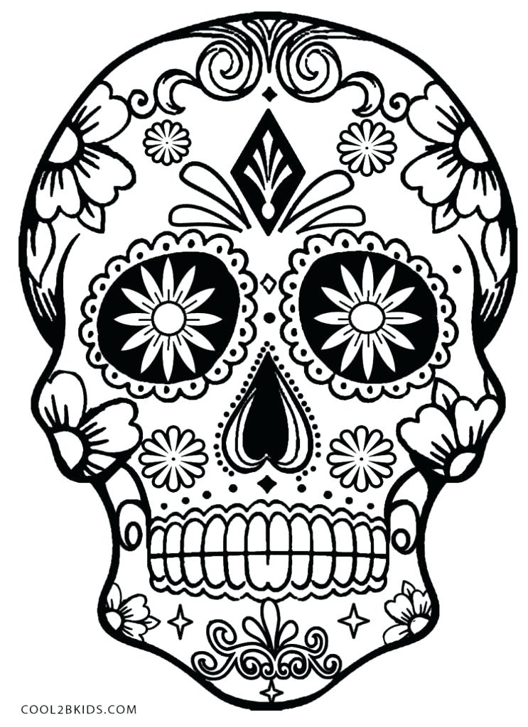 743x1024 Free Sugar Skull Coloring Pages