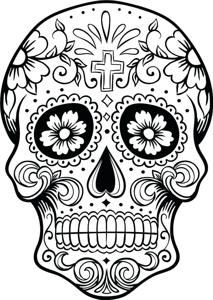 736x1034 Sugar Skull Coloring Pages Pdf Free Download Icontent