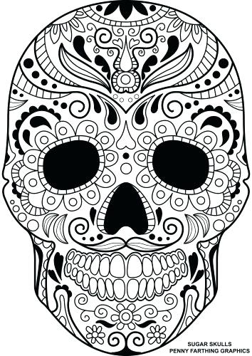 354x500 Candy Skull Coloring Pages Together With Medium Size Of Sugar