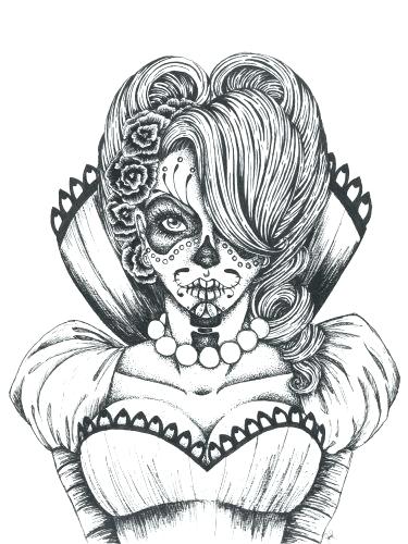 375x500 Coloring Pages Sugar Skull Coloring Page Collection Of Pages Sugar
