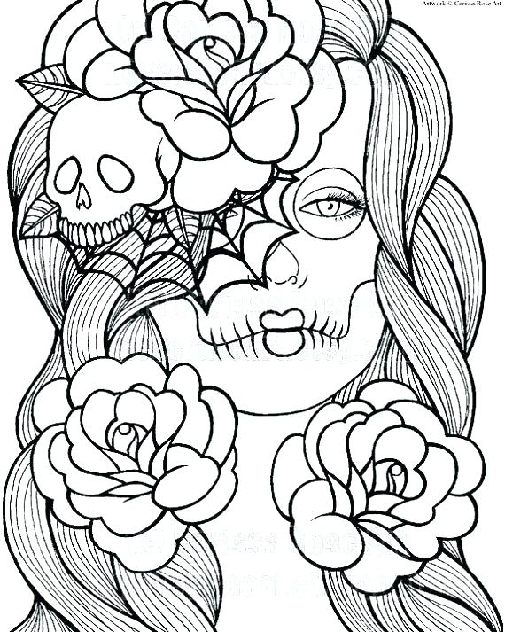 570x713 Free Printable Graffiti Colouring Pages Sugar Skull Coloring Pages