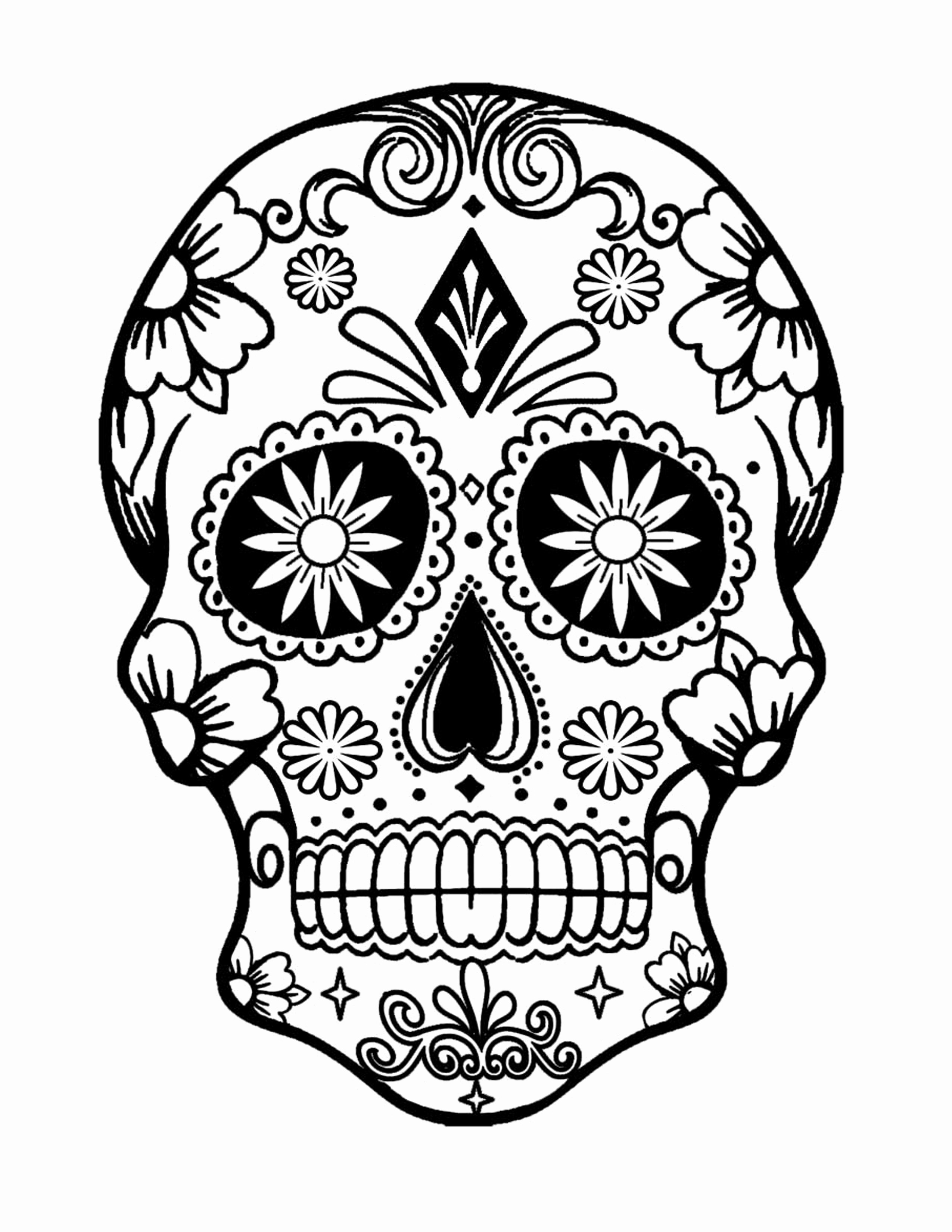 2550x3300 Skull Coloring Pages To Print Lovely Cool Sugar Skulls Coloring
