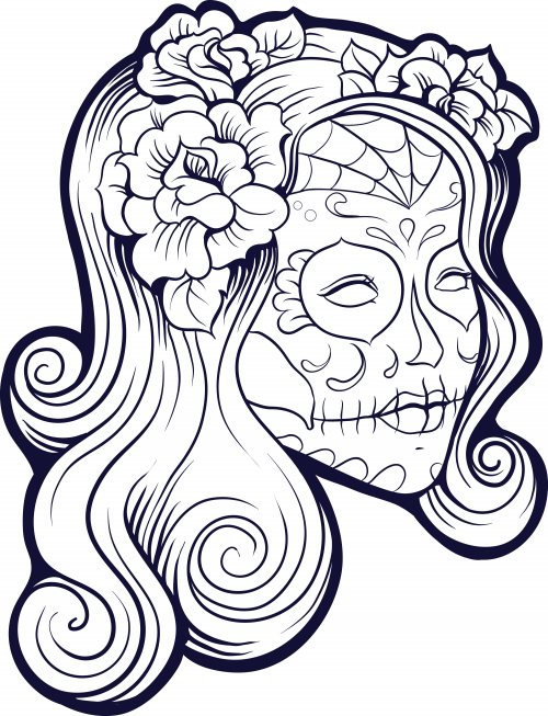 500x653 Sugar Skull Advanced Coloring 16