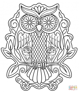 258x300 Simple Sugar Skull Coloring Page
