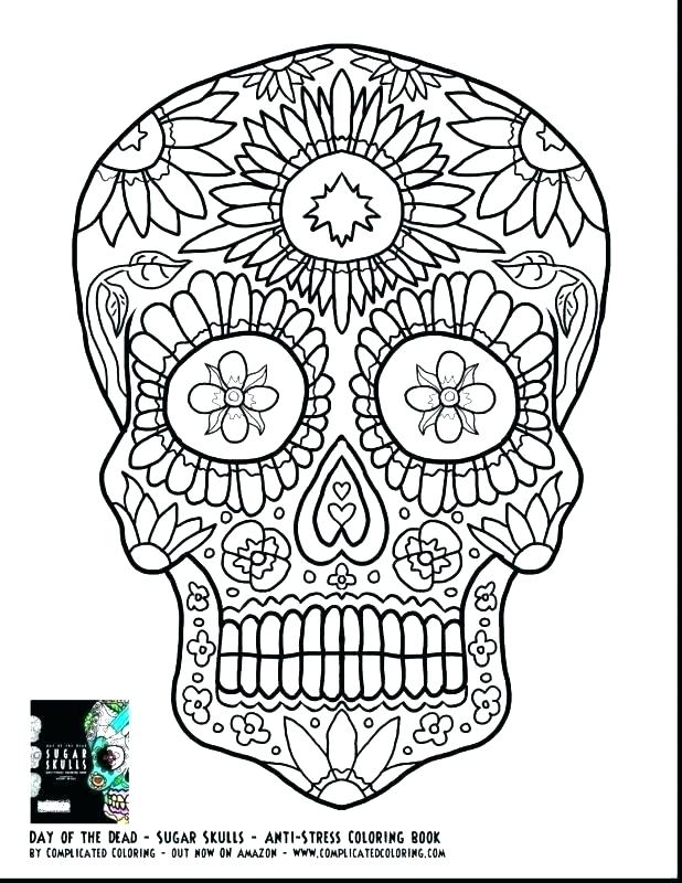 618x800 Sugar Skull Color Pages Sugar Skull Roses W Cross Coloring Pages