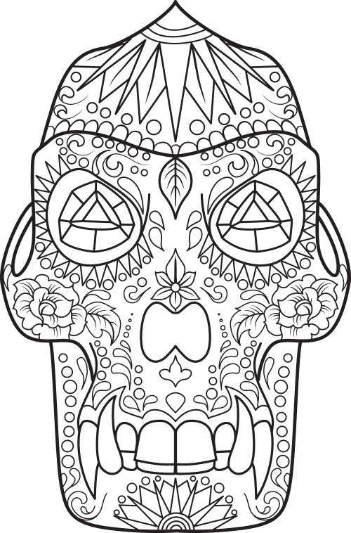 500x758 Sugar Skull Coloring Page 17 Printable Coloring Sheets, Motor