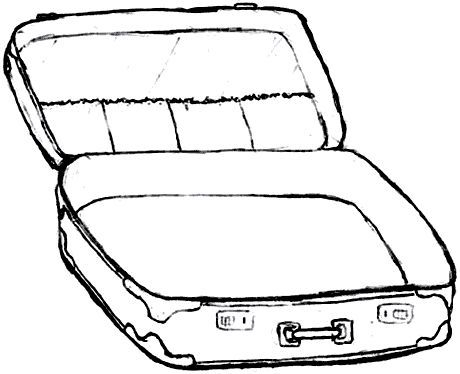 460x374 Suitcase Coloring Page Suitcase With Clothes Coloring Sheet