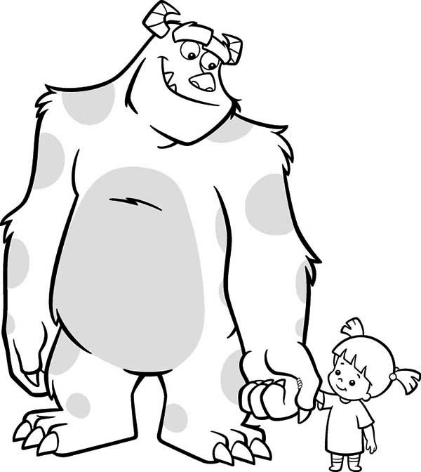 600x672 Sulley Coloring Pages Monsters Inc Boo Coloring Pages 600 X 672