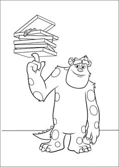236x330 Monsters Inc University Sully Waving Coloring Page For Kids