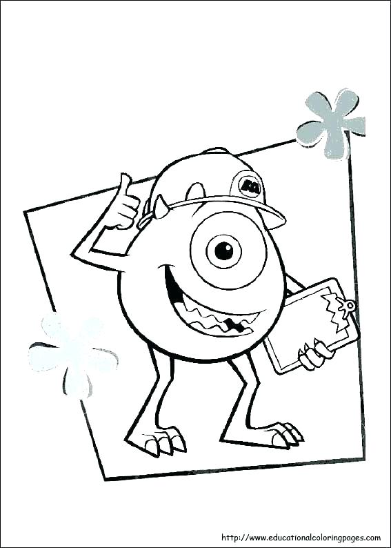 567x794 Coloring Pages Monsters Inc Monsters Inc University Mike And Sully